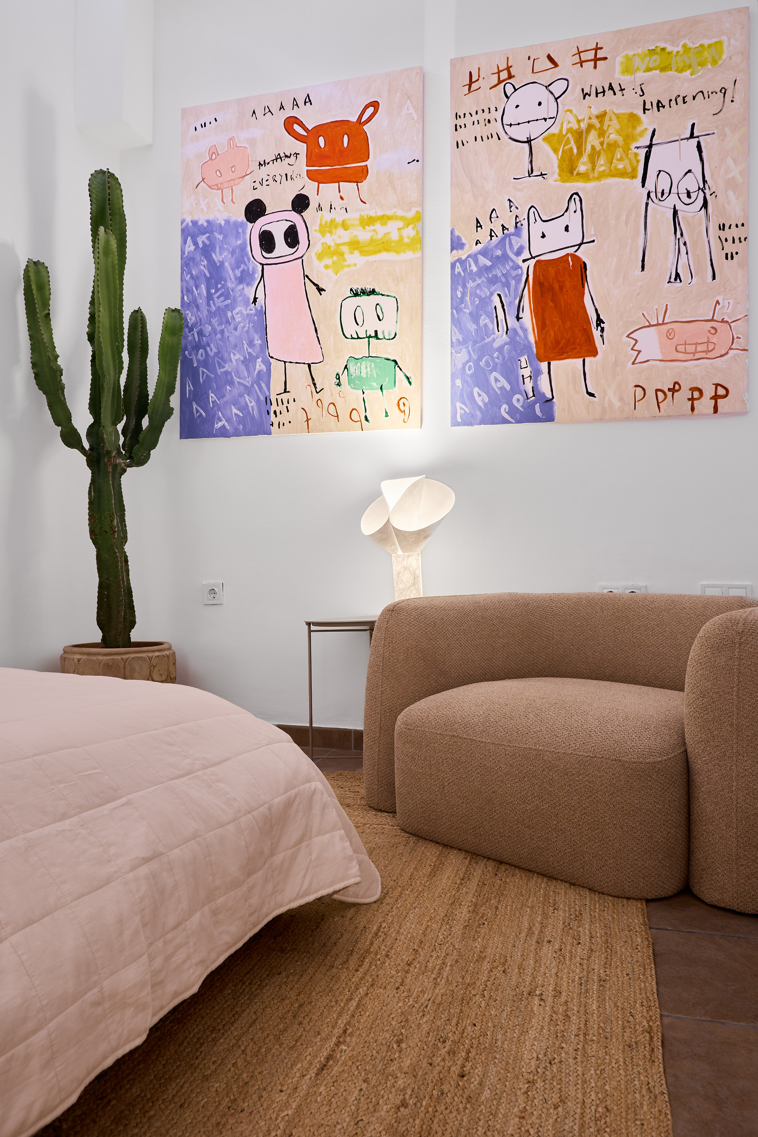 Calm Casa Wanda bedroom with soft neutral bedding